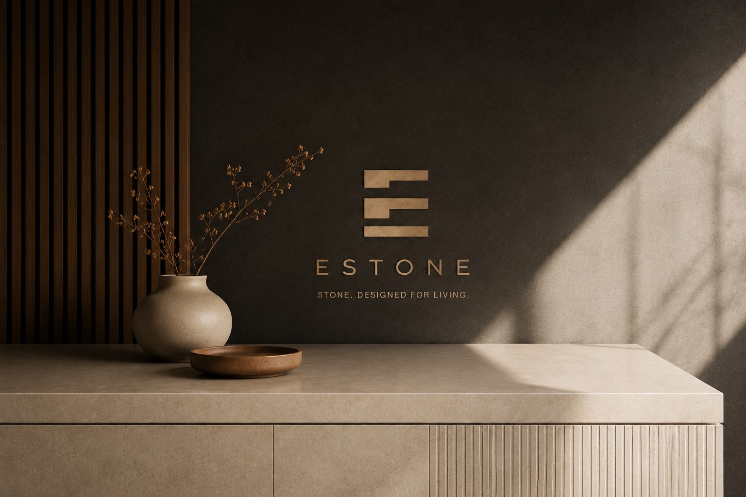 Кухонна стільниця з каменю та логотип ESTONE